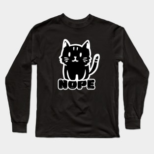 Cute Black Cat Say Nope Long Sleeve T-Shirt